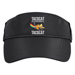 Taco Cat Spelled Backwards Palindrome Funny Cat Adult Drive Performance Visor