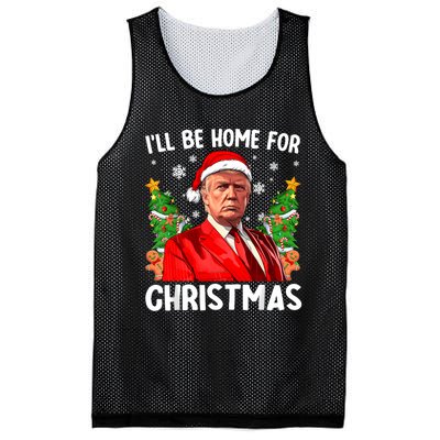 Trump Christmas Santa Hat Ill Be Home For Christmas Mesh Reversible Basketball Jersey Tank