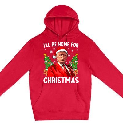 Trump Christmas Santa Hat Ill Be Home For Christmas Premium Pullover Hoodie