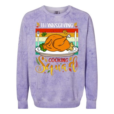 Thanksgiving Cooking Squad Fun Turkey Dinner Cooking Team Colorblast Crewneck Sweatshirt