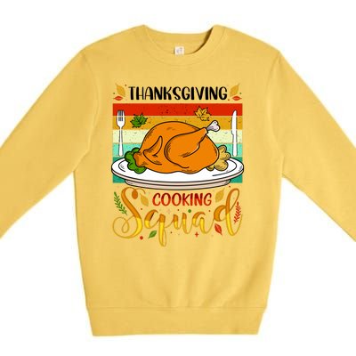 Thanksgiving Cooking Squad Fun Turkey Dinner Cooking Team Premium Crewneck Sweatshirt