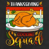 Thanksgiving Cooking Squad Fun Turkey Dinner Cooking Team 7 Panel Mesh Trucker Snapback Hat