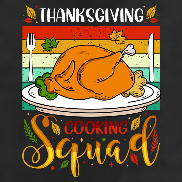 Thanksgiving Cooking Squad Fun Turkey Dinner Cooking Team 7 Panel Mesh Trucker Snapback Hat