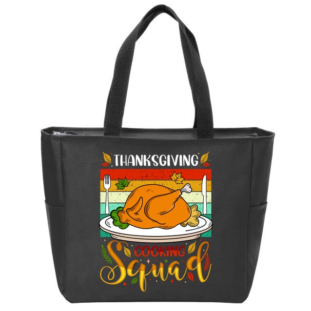 Thanksgiving Cooking Squad Fun Turkey Dinner Cooking Team Zip Tote Bag