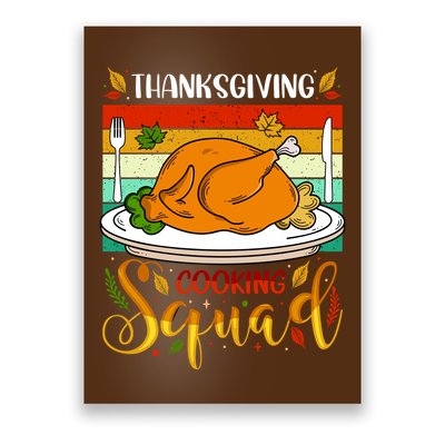 Thanksgiving Cooking Squad Fun Turkey Dinner Cooking Team Poster