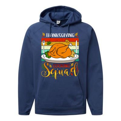 Thanksgiving Cooking Squad Fun Turkey Dinner Cooking Team Performance Fleece Hoodie