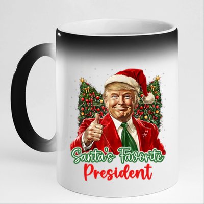 Trump Christmas SantaS Favorite President Funny Santa Cute Gift 11oz Black Color Changing Mug