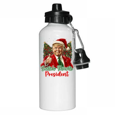 Trump Christmas SantaS Favorite President Funny Santa Cute Gift Aluminum Water Bottle