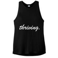 Thriving Cursive Script Dark Ladies PosiCharge Tri-Blend Wicking Tank