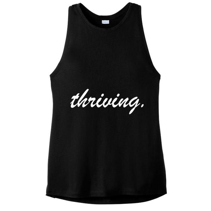 Thriving Cursive Script Dark Ladies PosiCharge Tri-Blend Wicking Tank