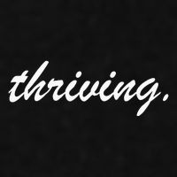 Thriving Cursive Script Dark Ladies PosiCharge Tri-Blend Wicking Tank