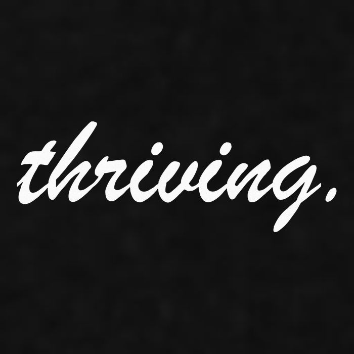 Thriving Cursive Script Dark Ladies PosiCharge Tri-Blend Wicking Tank