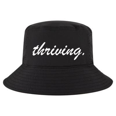 Thriving Cursive Script Dark Cool Comfort Performance Bucket Hat
