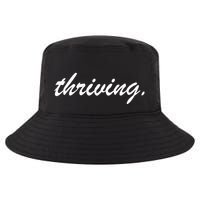 Thriving Cursive Script Dark Cool Comfort Performance Bucket Hat