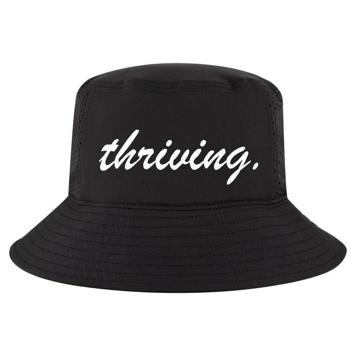Thriving Cursive Script Dark Cool Comfort Performance Bucket Hat