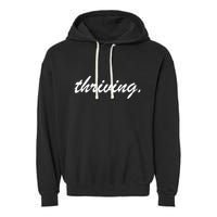 Thriving Cursive Script Dark Garment-Dyed Fleece Hoodie