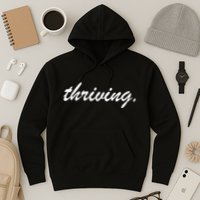 Thriving Cursive Script Dark Hoodie