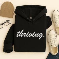 Thriving Cursive Script Dark Hoodie