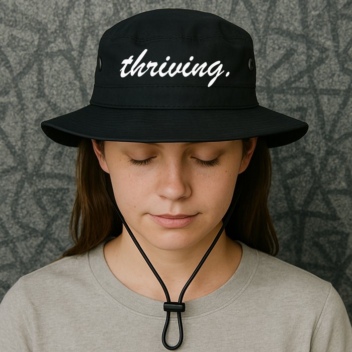 Thriving Cursive Script Dark Bucket Hat