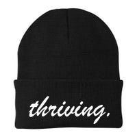 Thriving Cursive Script Dark Knit Cap Winter Beanie