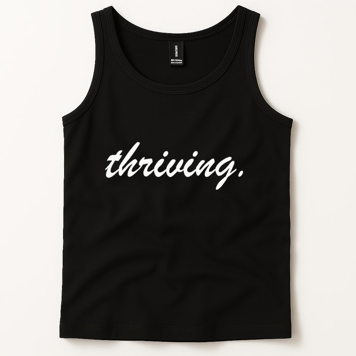 Thriving Cursive Script Dark Tank Top