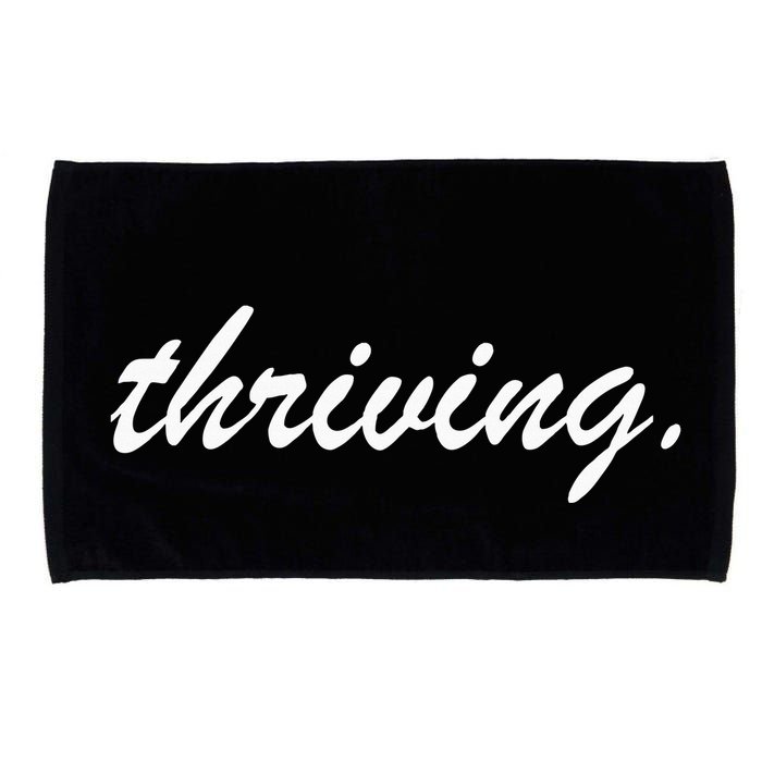 Thriving Cursive Script Dark Microfiber Hand Towel
