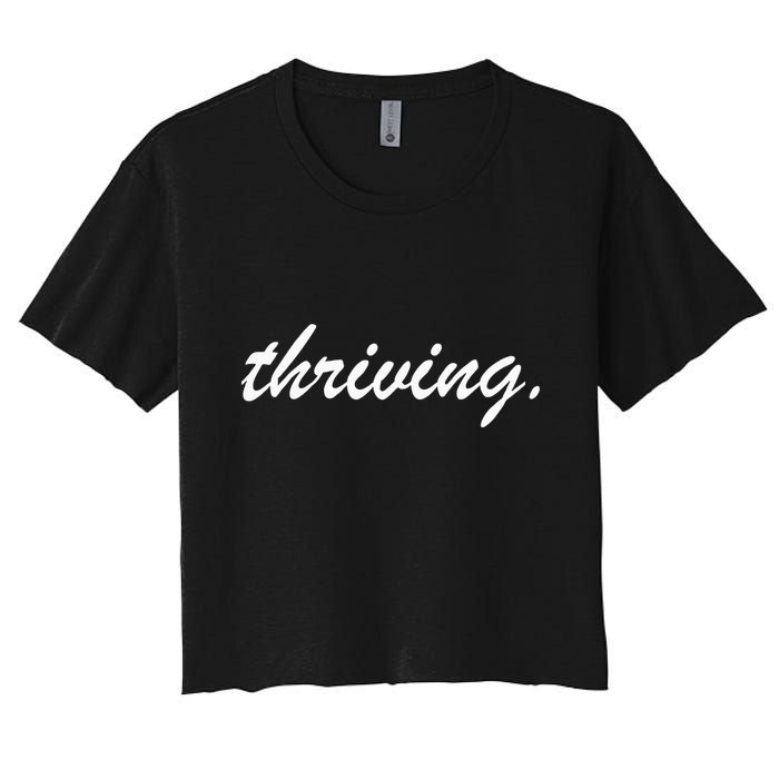 Thriving Cursive Script Dark Crop Top