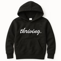 Thriving Cursive Script Dark Kids Hoodie