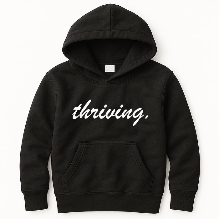 Thriving Cursive Script Dark Kids Hoodie