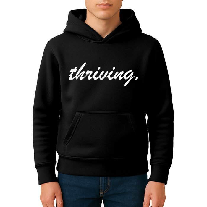 Thriving Cursive Script Dark Kids Hoodie
