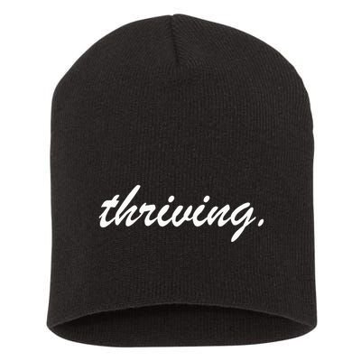 Thriving Cursive Script Dark Short Acrylic Beanie