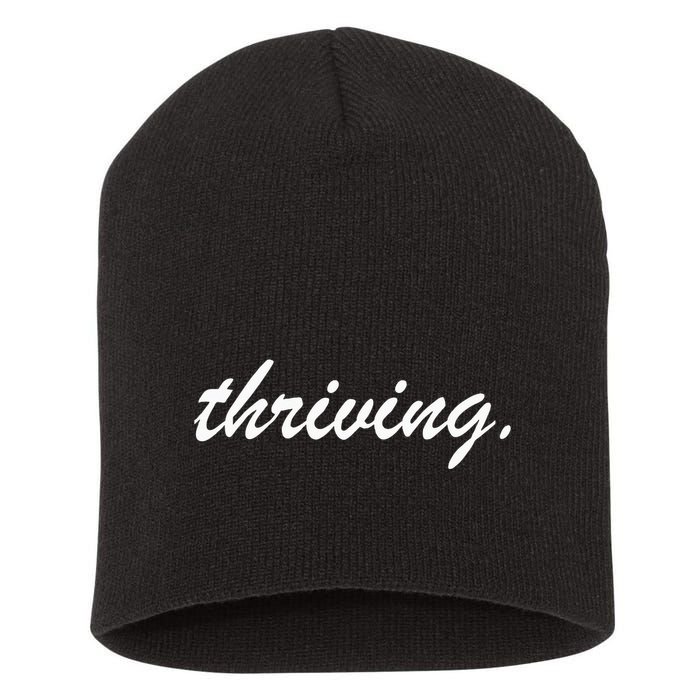 Thriving Cursive Script Dark Short Acrylic Beanie