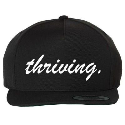 Thriving Cursive Script Dark Wool Snapback Cap
