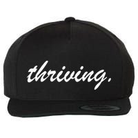 Thriving Cursive Script Dark Wool Snapback Cap