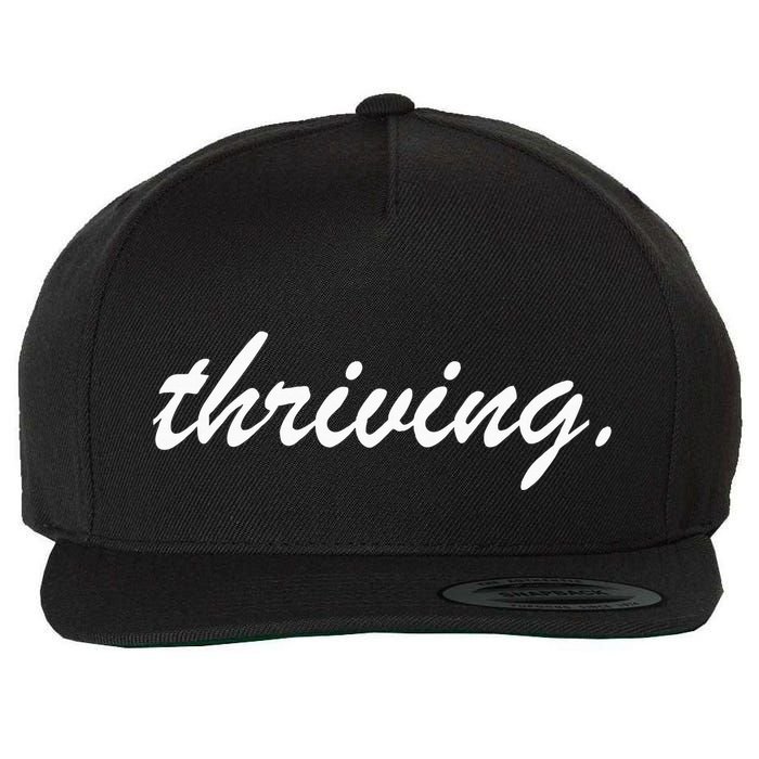 Thriving Cursive Script Dark Wool Snapback Cap