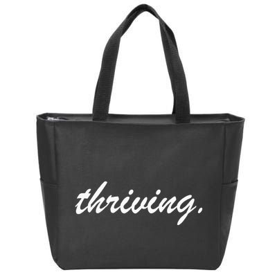 Thriving Cursive Script Dark Zip Tote Bag