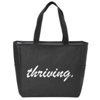 Thriving Cursive Script Dark Zip Tote Bag