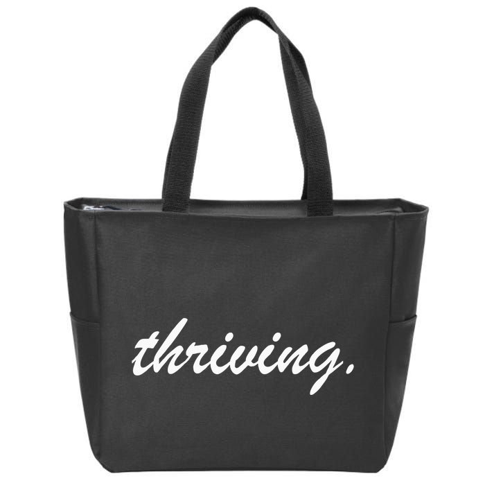 Thriving Cursive Script Dark Zip Tote Bag
