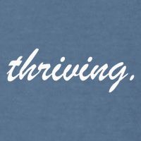 Thriving Cursive Script Dark Garment-Dyed Sweatshirt
