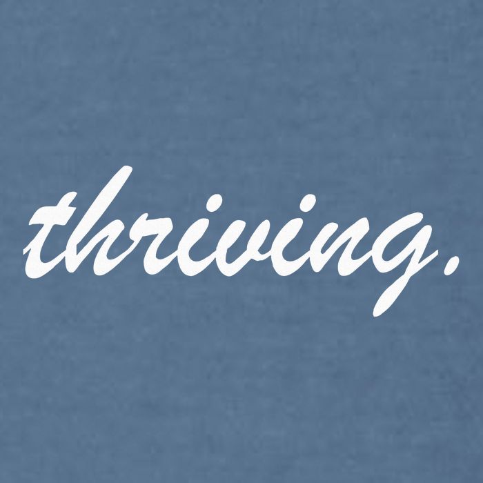 Thriving Cursive Script Dark Garment-Dyed Sweatshirt