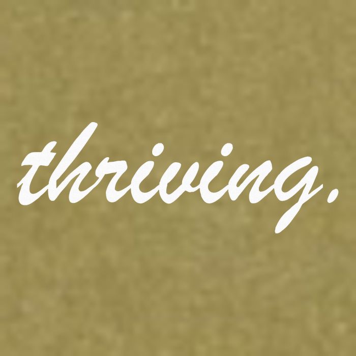 Thriving Cursive Script Dark Garment-Dyed Women's Muscle Tee