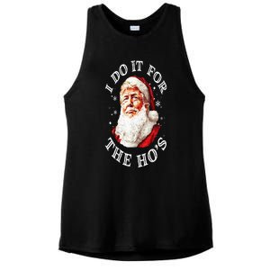 Trump Christmas Santa Claus I Do It For The Hos Cute Xmas Ladies PosiCharge Tri-Blend Wicking Tank