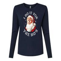 Trump Christmas Santa Claus I Do It For The Hos Cute Xmas Womens Cotton Relaxed Long Sleeve T-Shirt