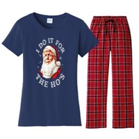 Trump Christmas Santa Claus I Do It For The Hos Cute Xmas Women's Flannel Pajama Set