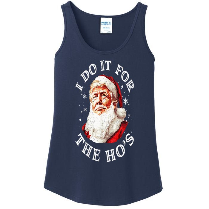 Trump Christmas Santa Claus I Do It For The Hos Cute Xmas Ladies Essential Tank