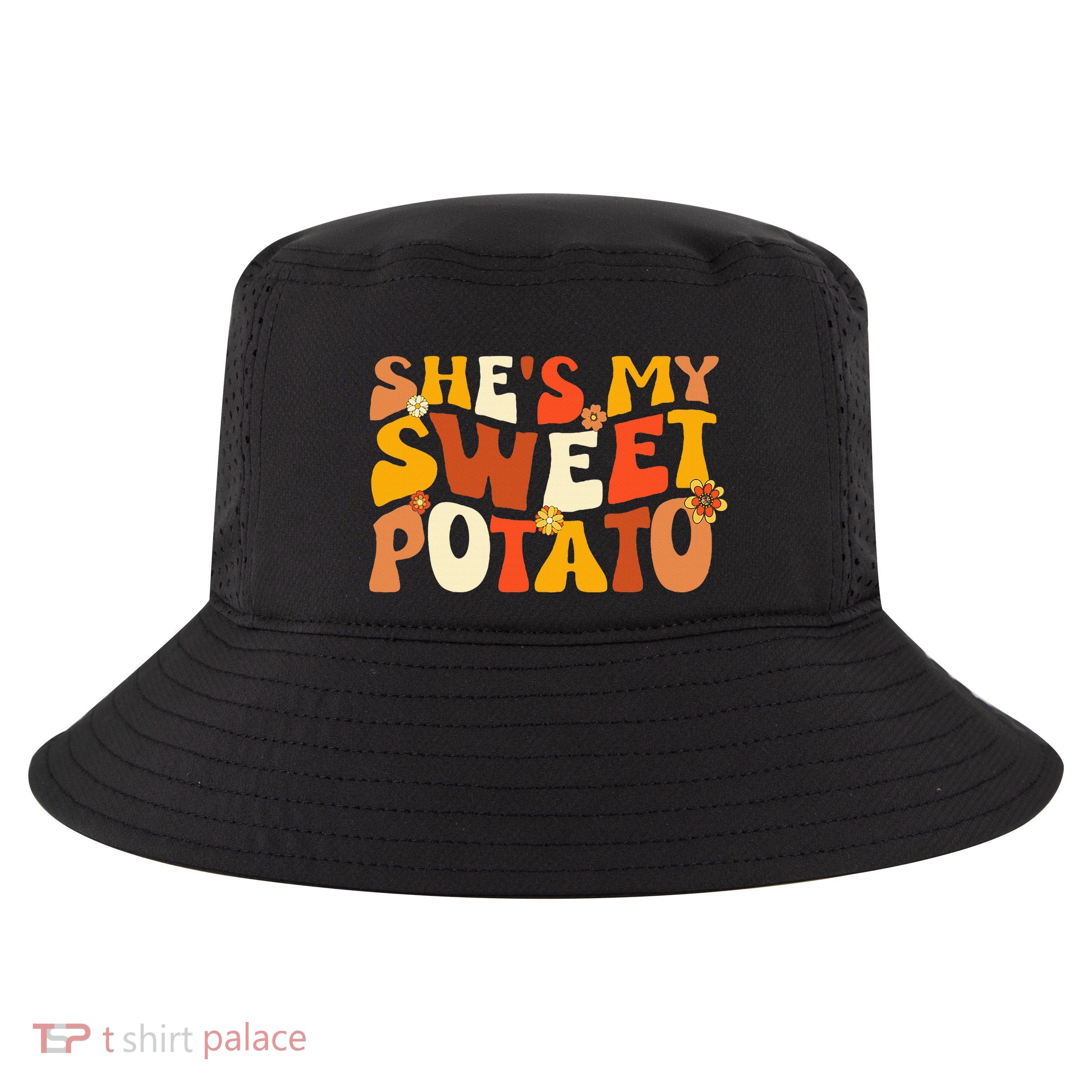 Thanksgiving Couples Sweet Potato I Yam Groovy Flower Cool Comfort Performance Bucket Hat