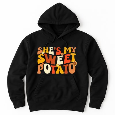 Thanksgiving Couples Sweet Potato I Yam Groovy Flower Hoodie