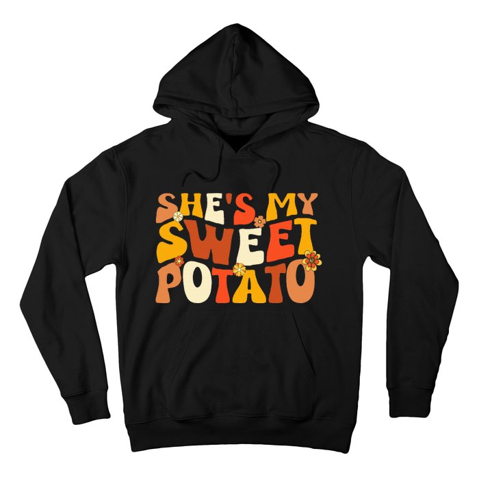 Thanksgiving Couples Sweet Potato I Yam Groovy Flower Hoodie