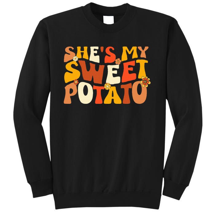 Thanksgiving Couples Sweet Potato I Yam Groovy Flower Sweatshirt