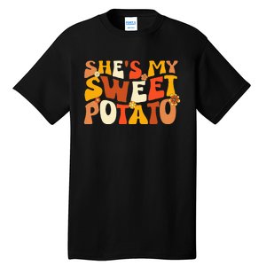 Thanksgiving Couples Sweet Potato I Yam Groovy Flower Tall T-Shirt